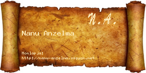Nanu Anzelma névjegykártya