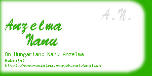 anzelma nanu business card